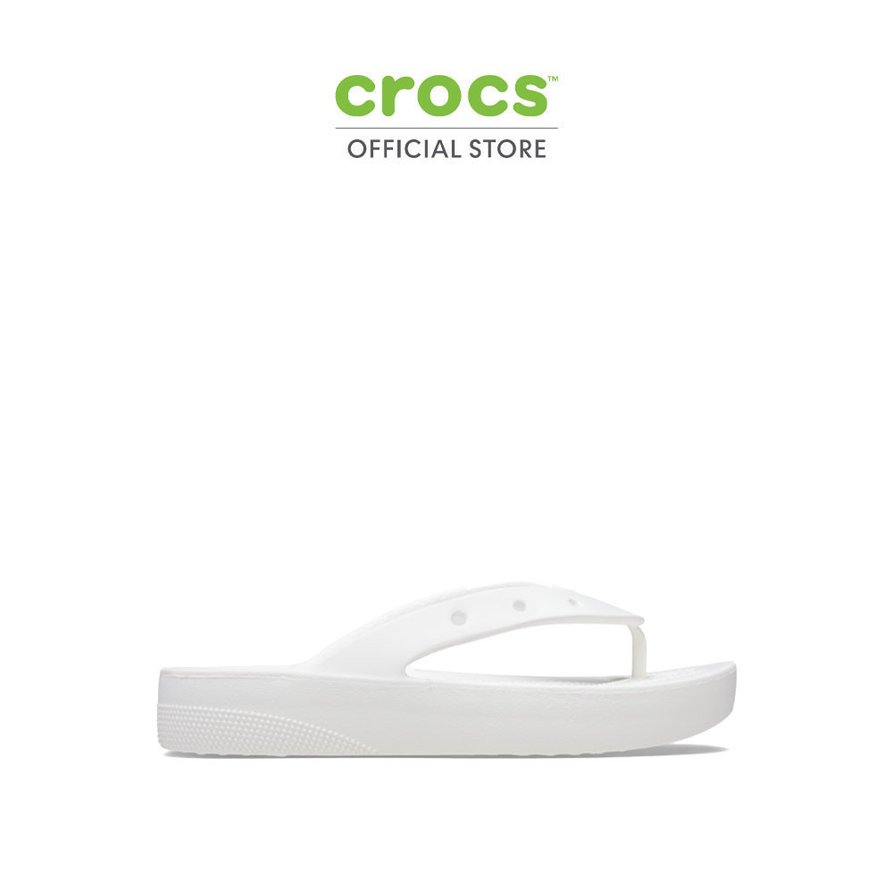 CROCS รองเท้าแตะผู้หญิง CLASSIC PLATFORM FLIP รุ่น 207714100 - WHITE