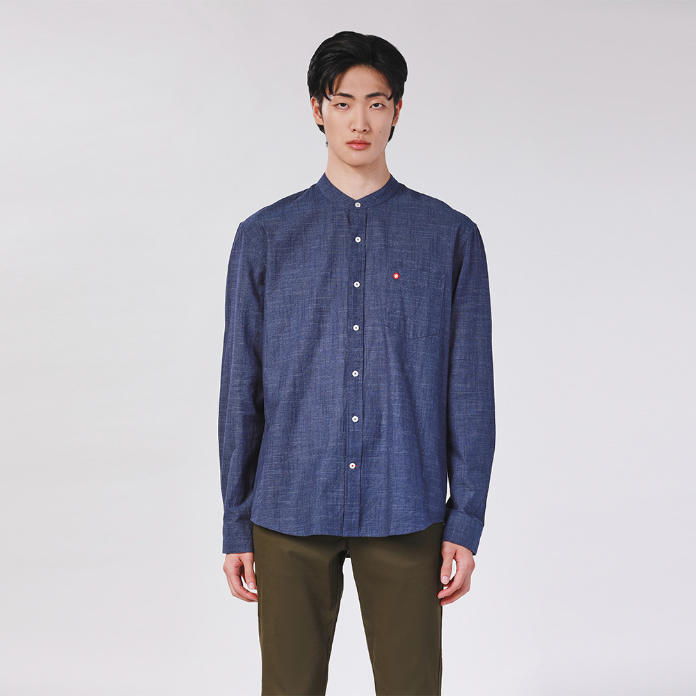 John Henry เสื้อเชิ้ตผู้ชายแขนยาว ทรงเข้ารูป รุ่น JH F424MSLSM36 - สีกรมท่า