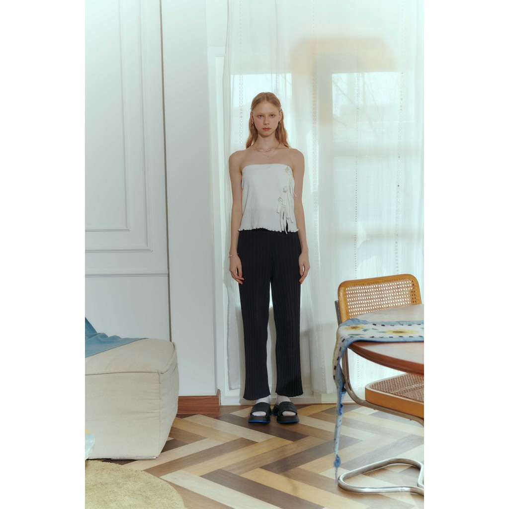 ( KNIT PIECES) MIKI - knit pleated pants