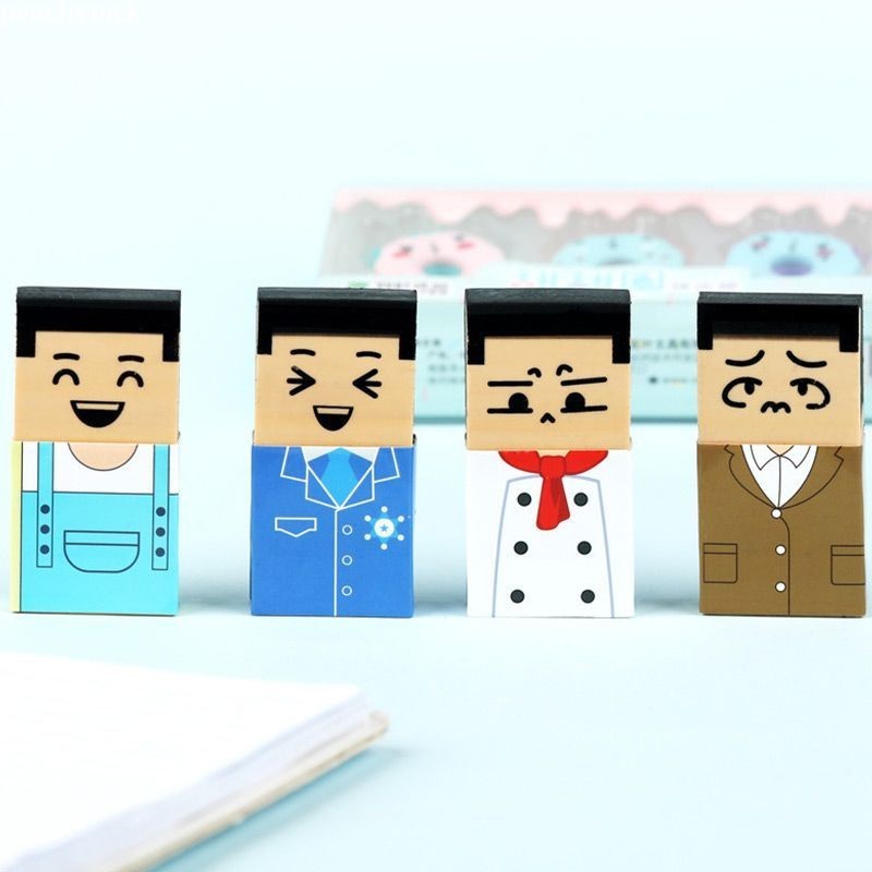 peachypickBld Headed Eraser ยางลบอัจฉริยะมาก ยางลบสร้างสรรค์ เครื่องเขียนนักเรียน
