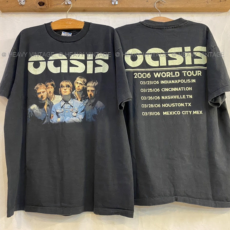OASIS 2006 world tour Bio washed  เสื้อทัวร์ tag bootleg แท้ เสื้อวินเทจ วงร๊อค โอเอซิส heavy vintage shirt