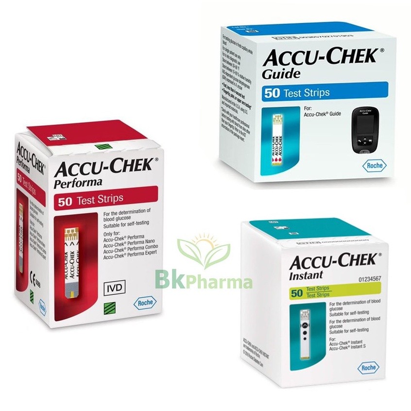 แผ่นตรวจน้ำตาล Accu-Chek Test Strip (50ชิ้น/กล่อง) [1 กล่อง] Accuchek แอคคิว-เช็ค Guide Active Insta