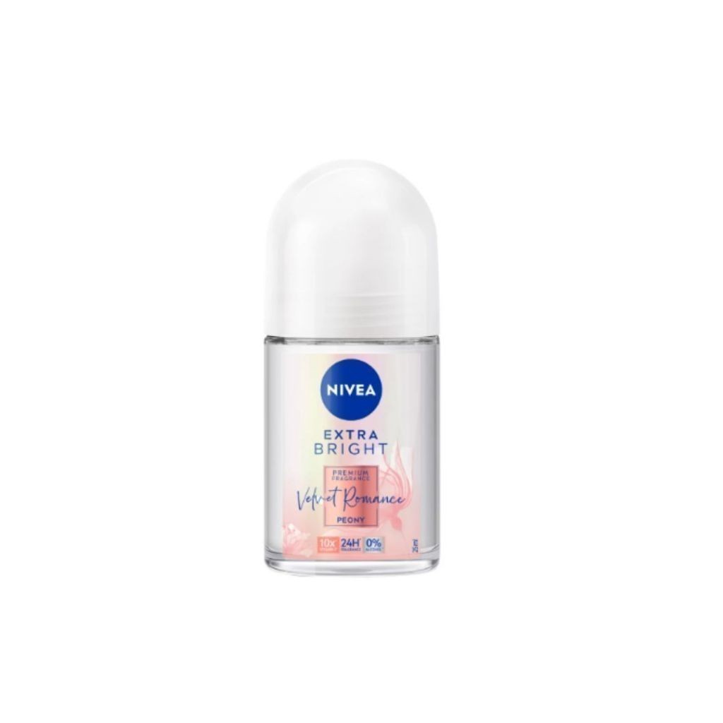 Nivea Extra Bright Premium Fragrance Velvet Romance Peony Roll-On Deodorant 25 Ml. นีเวีย เอ็กซ์ตร้า ไบรท์ พรีเมียม ฟราแกรนซ์ เวลเว็ท โรแมนซ์ พีโอนี โรลออน 25 มล.