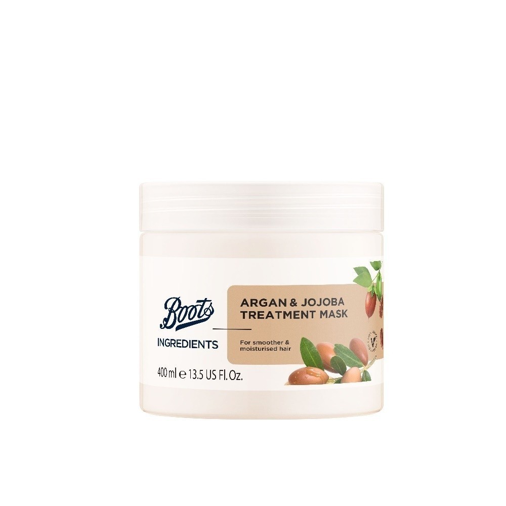 Boots Ingredients Argan & Jojoba Treatment Mask 400Ml บู๊ทส์ อินกรีเดียนส์ อาร์แกน แอนด์ โจโจบา ทรีทเมนท์ มาส์ก 400มล.