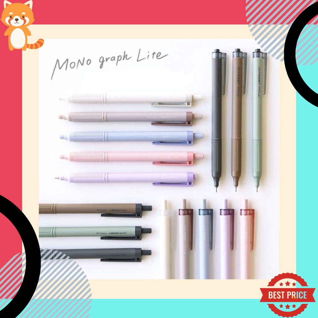 Tombow Mono Graph Lite ปากกาลูกลื่น สีพาสเทล Smoky Color ขนาด 0.38 มม. 0.5 มม. มีด้ามปากกาให้เลือกหลายสี