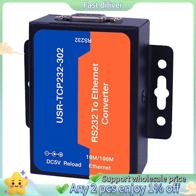 USR Ethernet Server โมดูล USR-TCP232-302 RS232 to Ethernet TCP IP Server โมดูล Ethernet Converter สน