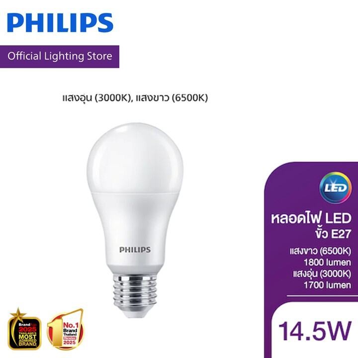 Philips Lighting หลอดไฟ LED 14.5วัตต์ ขั้ว E27 แสงขาว Cool Daylight 6500K&แสงอุ่น Warm White 3000K