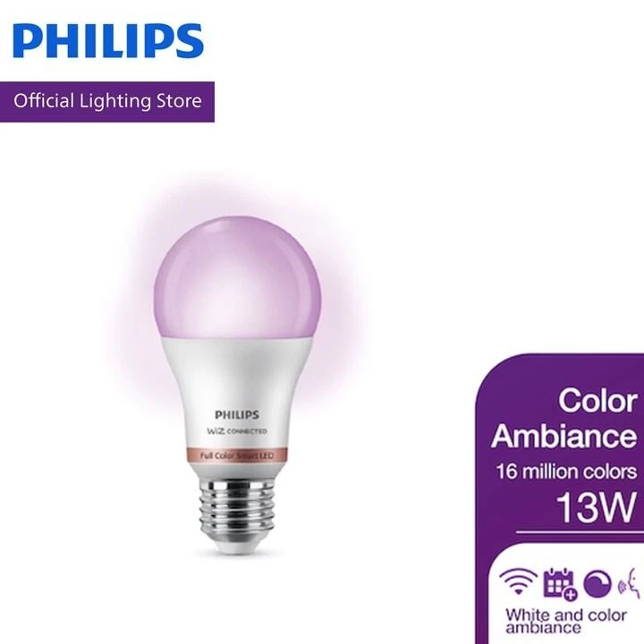 Philips WiZ LED หลอดไฟเปลี่ยนสีอัจฉริยะ เปลี่ยนสีได้ 16 ล้านสี 13 วัตต์ ขั้วE27