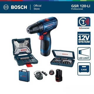 BOSCH ชุดสุดคุ้ม GSR 120 LI Gen 3 Upgrade ชุด X-Line - 33 Pcs.(Blue) และ ชุดไขควงมือ - 46 Pcs.