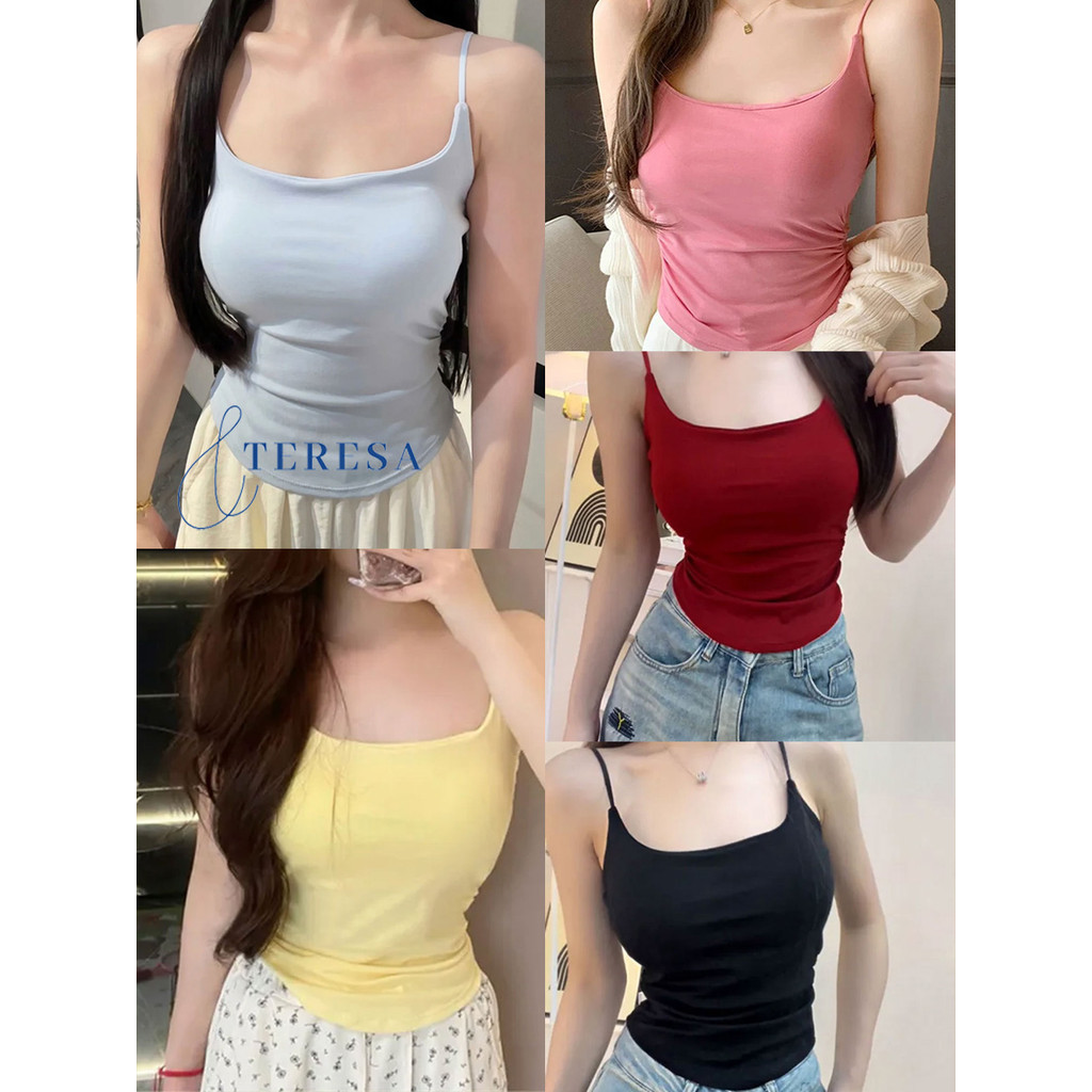 เสื้อกล้ามผู้หญิง สีขาวบริสุทธิ์ ซัพพอร์ตทรงสวย