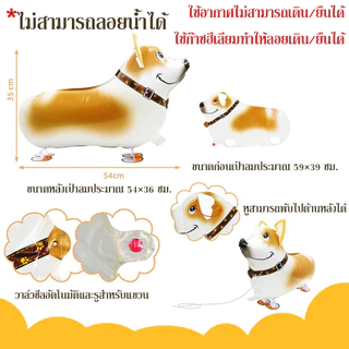 Big Party ลูกโป่งรูปสุนัขแบบเดินได้ Animal Balloon เหมาะสำหรับงานปาร์ตี้วันเกิดเด็กหรืออนุบาล จำลองการจูงสุนัขเดินเล่น