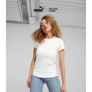 PUMA BASICS - เสื้อยืดแบบมีโครงสร้างสำหรับผู้หญิง HER สีขาว - 67600102