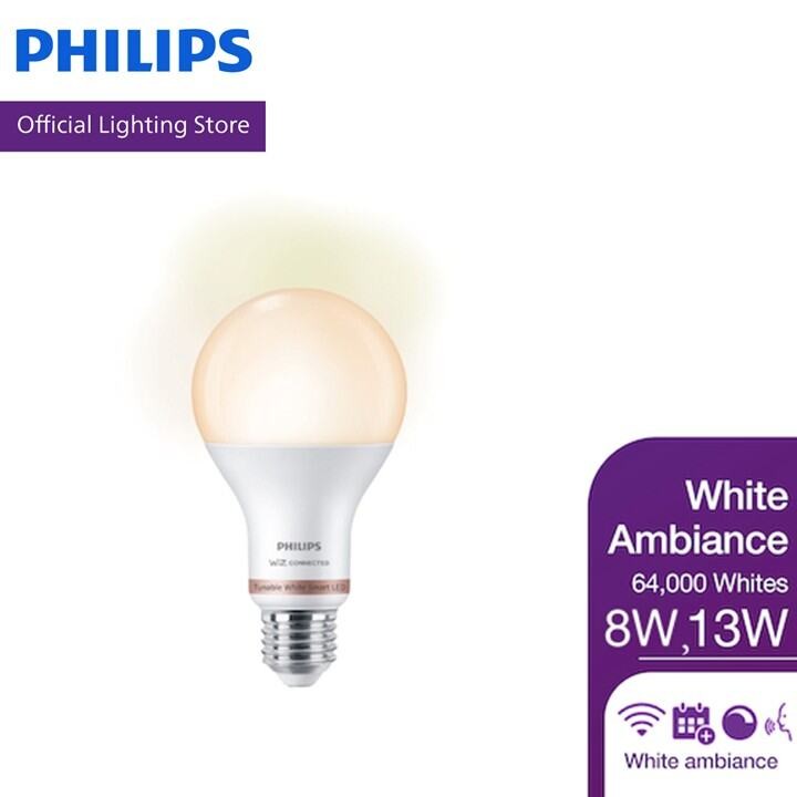 Philips Smart LED by WiZ White Ambiance หลอดไฟเปลี่ยนสีอัจฉริยะ แสงสีขาว-สีเหลือง 8 วัตต์ &13 วัตต์ ขั้ว E27