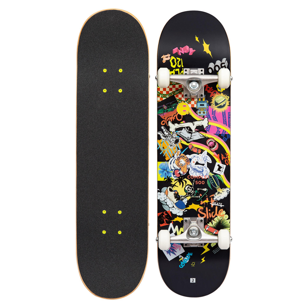 สเก็ตบอร์ดรุ่น CP500 MID 7.5" - ดำรมควัน | Skateboard for children from 8 to 12 years old CP500 MID 