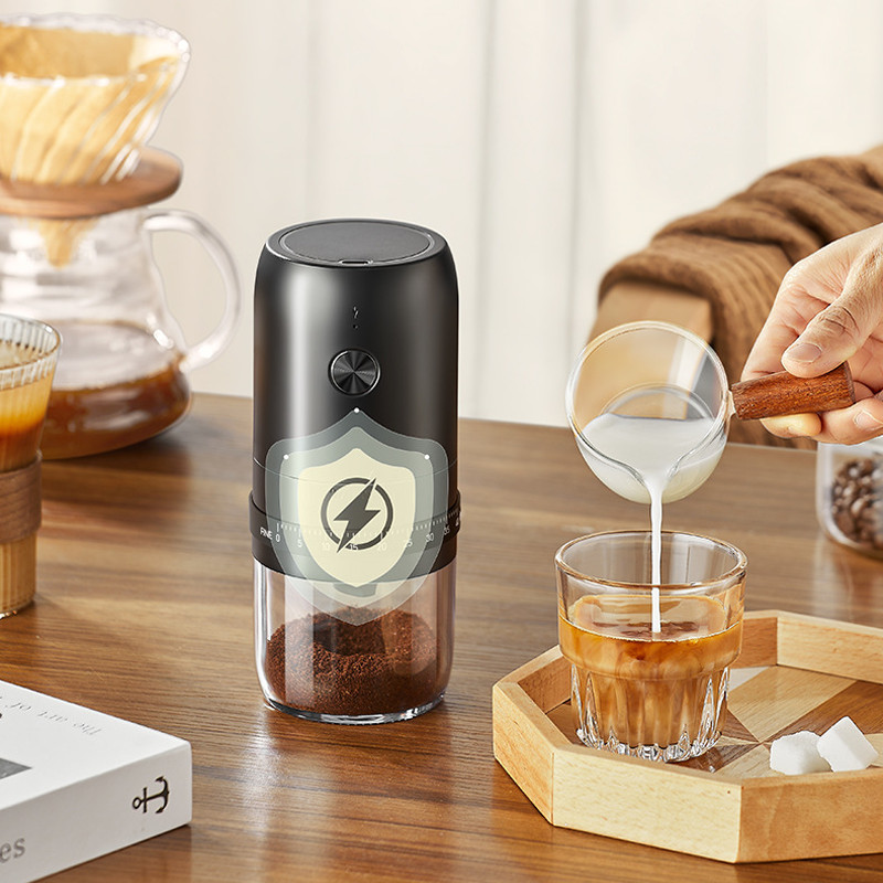 เครื่องบดกาแฟไฟฟ้า มืออาชีพ ปรับภายนอกได้ เครื่องบดถั่ว แบบพกพา Electric coffee grinder 1800mAh ชาร์