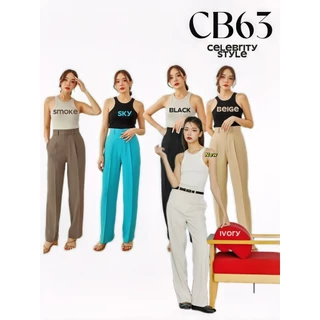 CelebrityStyle CB63-PANTS กางเกงขายาว ทรงกระบอก เอวสูง ผ้าพรีเมียมมากๆ จากCelebrity