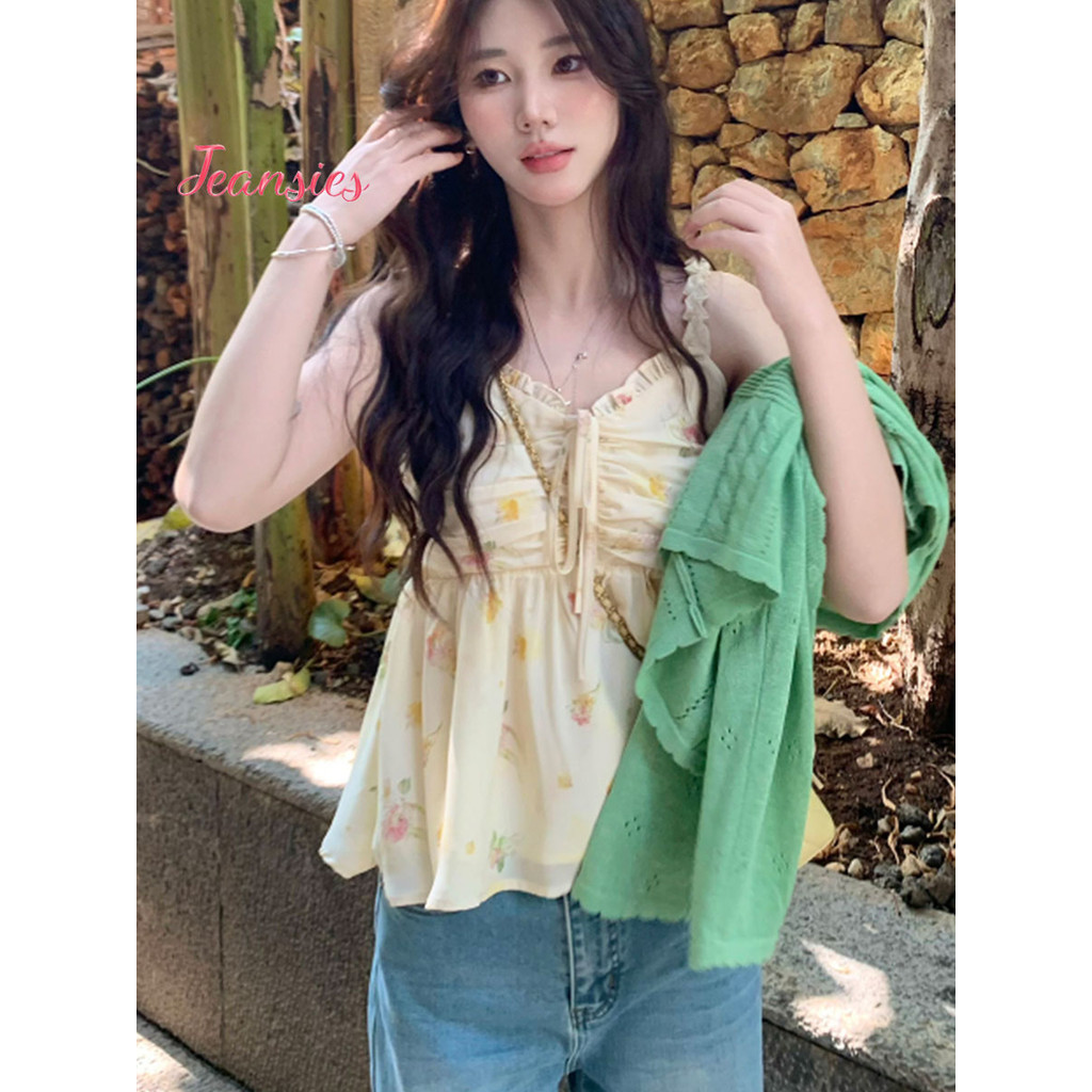 เสื้อสายเดี่ยวลายดอก สวมใส่สบายรับหน้าร้อน