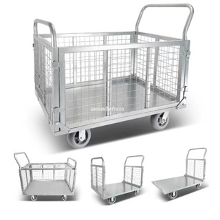 รถเข็นพื้นเรียบ รถเข็นรั้วเหล็กแผ่น รถบรรทุกขนส่งโรงงาน ตัวอ…