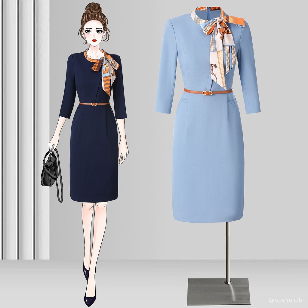 จั๊มสูทแขนสั้น ชุดทำงาน คอวี ชุดพนักงาน เสื้อยูนิฟอร์ม ชุดทำงาน ชุดยูนิฟอร์ม พนักงานต้อนรับ(ฟรีเข็มขัด)