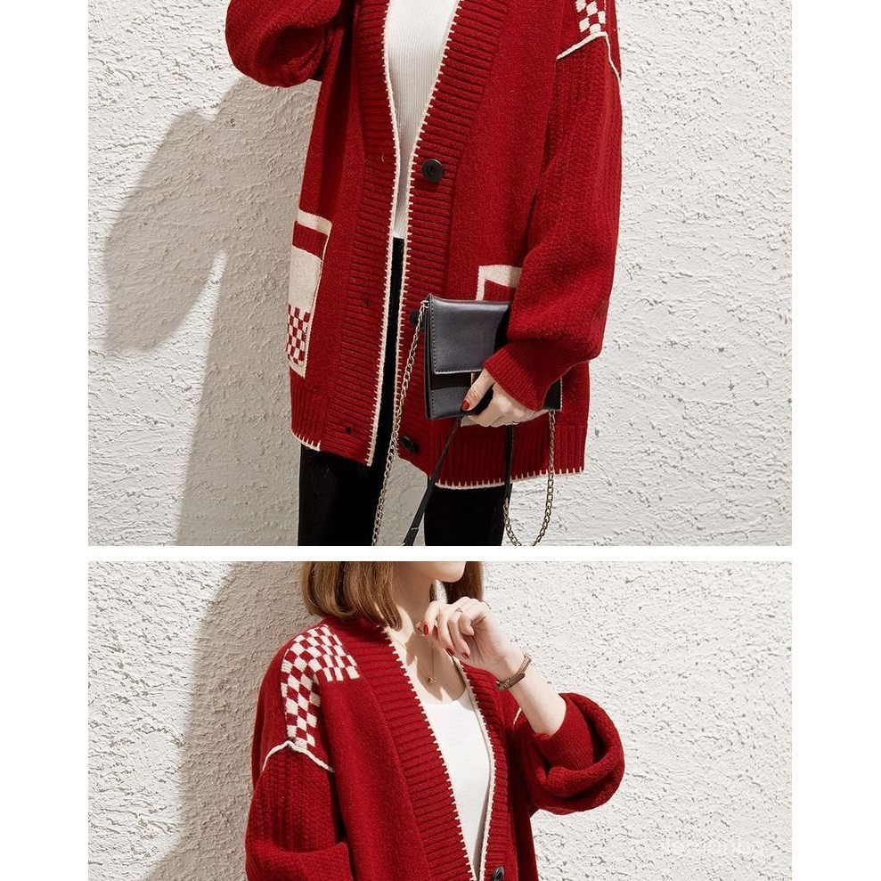 ความยาวปานกลางเสื้อกันหนาวคนแก่✨เสื้อคลุมสุดชิค💘◊เสื้อคาร์ดิแกนแม่👚สีพื้น แฟชั่นใหม่ มีสองกระเป๋า เสื้อหนาวไหมพรมS-6XL - รูปที่ 5