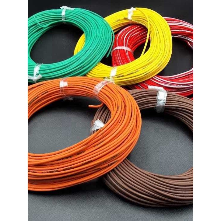 สายไฟมอเตอร์ไซค์ ทองแดงแท้ มีขนาด0.5 มิล0.75มิล/1.0มิล ราคาต่อเมตร