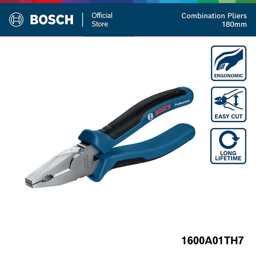 BOSCH 180mm combination plier คีมปากตรง 180 มม. สินค้า