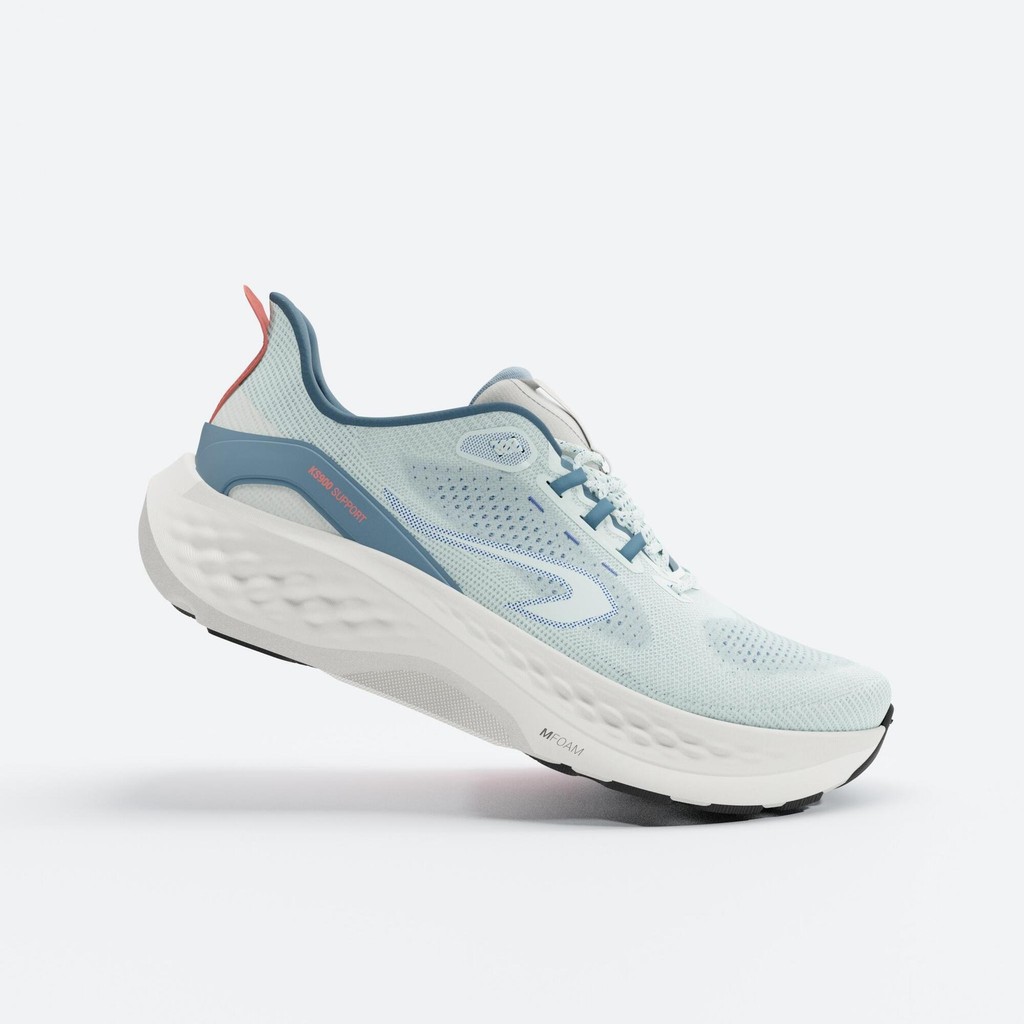 รองเท้าวิ่งบนถนนสำหรับผู้ชายรุ่น KS900 Support (สีเขียว/ฟ้าเทอร์ควอยซ์) - ขาวปุยฝ้าย,ฟ้าชนวน,เขียวละ
