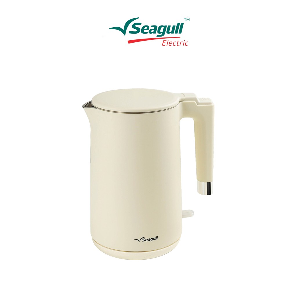 Seagull กาน้ำไฟฟ้าสองชั้น 1.7 ลิตร (สีครีม) DoubleWallElectric Kettle กาสองชั้น กามินิมอล กาต้มน้ำ
