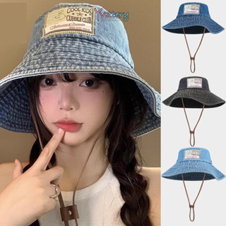 ร้านค้าไทย🔥หมวกบักเก็ตผ้ายีนส์ แนววินเทจแฟชั่น สไตล์เกาหลี ป…