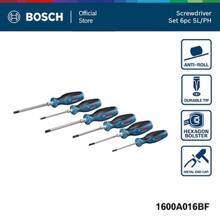 BOSCH 6pc SL PH screwdriver set ชุดไขควง SL/PH 6 ชิ้น