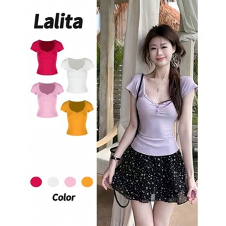 พร้อมส่ง แขนสั้นรั ดรูปเซกซี่ เสื้อน่ารักผู้หญิง เสื้อรัดรูป…