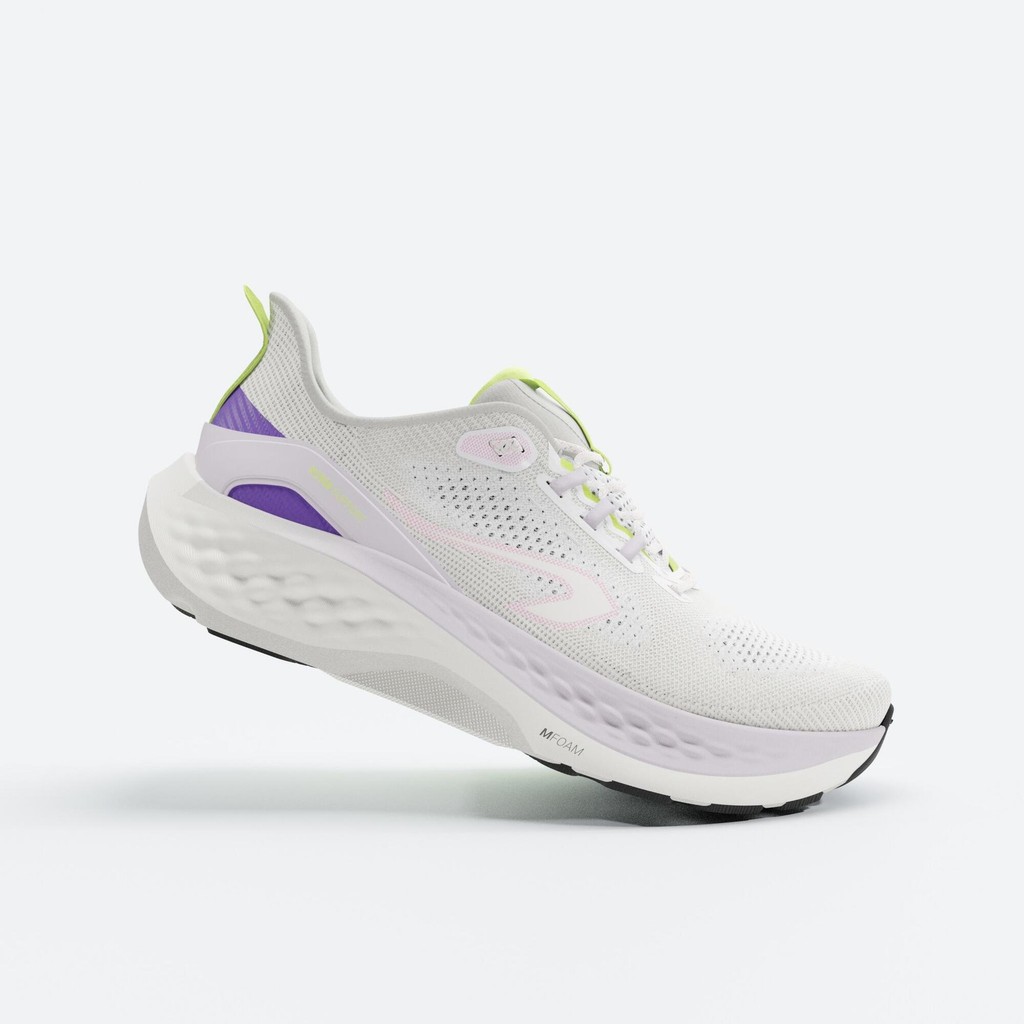 รองเท้าวิ่งบนถนนสำหรับผู้หญิงรุ่น KS900 Support (สีขาว/ชมพู) - ขาวปุยฝ้าย,ม่วงอิเล็กทริค,ม่วงไลแลคอ่