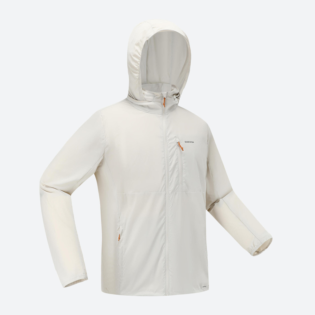 เสื้อแจ็คเก็ตป้องกันรังสียูวีสำหรับผู้ชายรุ่น HELIUM 500 สีเบจ - กรวดสีเบจ | MEN ANTI UV HELIUM 500 