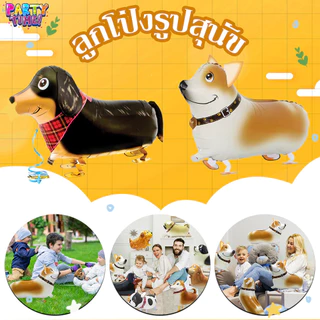 Big Party ลูกโป่งรูปสุนัขแบบเดินได้ Animal Balloon เหมาะสำหรับงานปาร์ตี้วันเกิดเด็กหรืออนุบาล จำลองการจูงสุนัขเดินเล่น