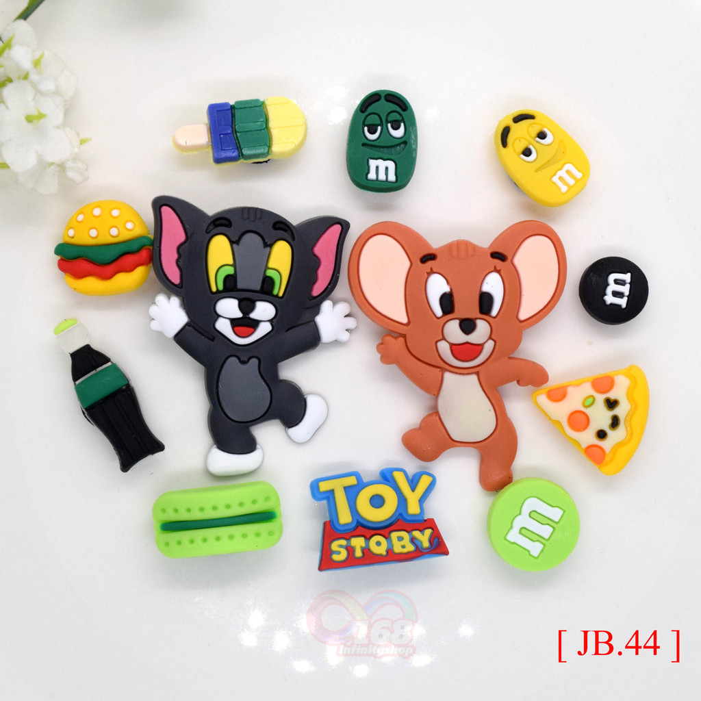 12 ชิ้น แบบบาง เช็ตการ์ตูน[ JB.44 ] 🇹🇭ร้านไทย#่jibbitz#จิบบิท#ติดรองเท้า#กระเป๋า#DIY พีวีซี น่ารัก อุปกรณ์เสริม