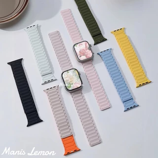 Manis Lemon สายนาฬิกาข้อมือ Magnetic for Smart Watch band Series 11 10 9 8 3 5 4 SE 2 Ultra 49 46 45 44 40 41 38 42 mm