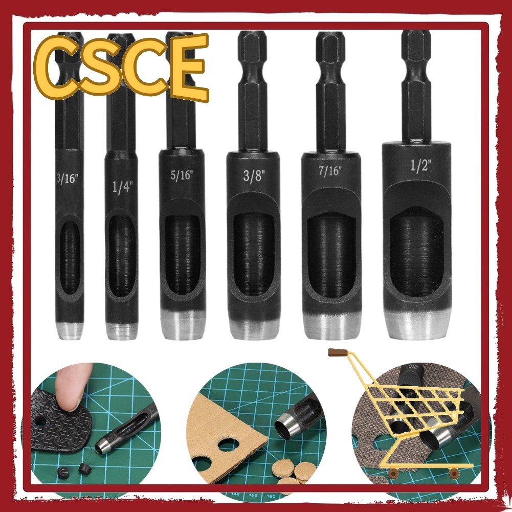 ⭐CSCE⭐อุปกรณ์เจาะรูเครื่องหนัง พลาสติก ยาง แบบกลวง สําหรับสว่านไฟฟ้า – โปรปัง