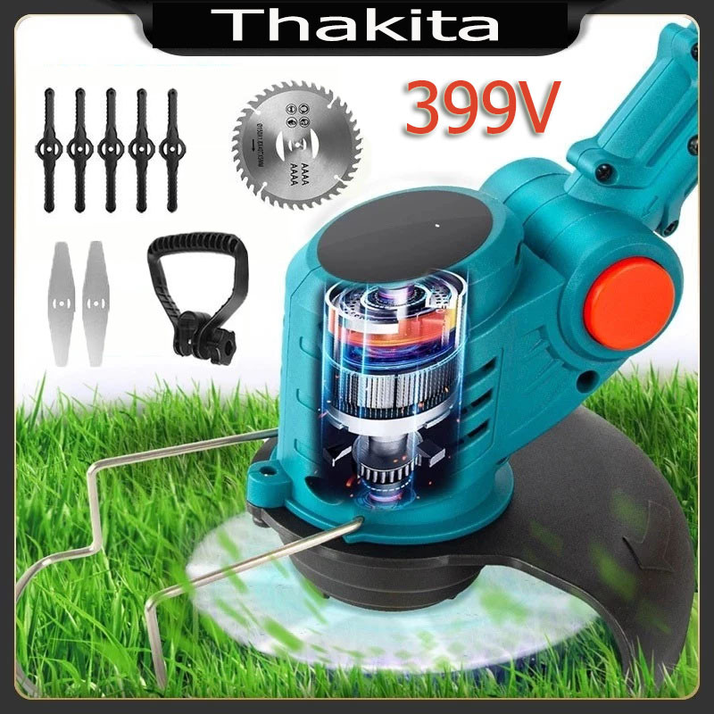 ที่ตัดหญ้า 599V ชุดตัดหญ้า พร้อมชุดเครื่องมือตัดสวนแบตเตอรี่ลิเธียมชาร์จไฟได้ ถอนหญ้า