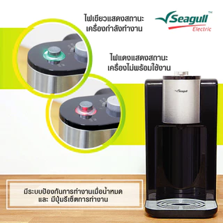 Seagull เครื่องกดน้ำร้อนอัตโนมัติ 2.2 ลิตร (สีดำ) Instant Hot Water Dispenser เครื่องกดน้ำร้อน เครื่องทำน้ำร้อน