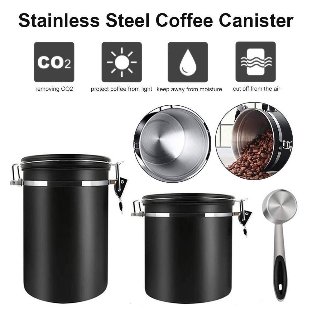 โถเก็บเมล็ดกาแฟ สูญกาศ กันความชื้น 500/700  Package Hub