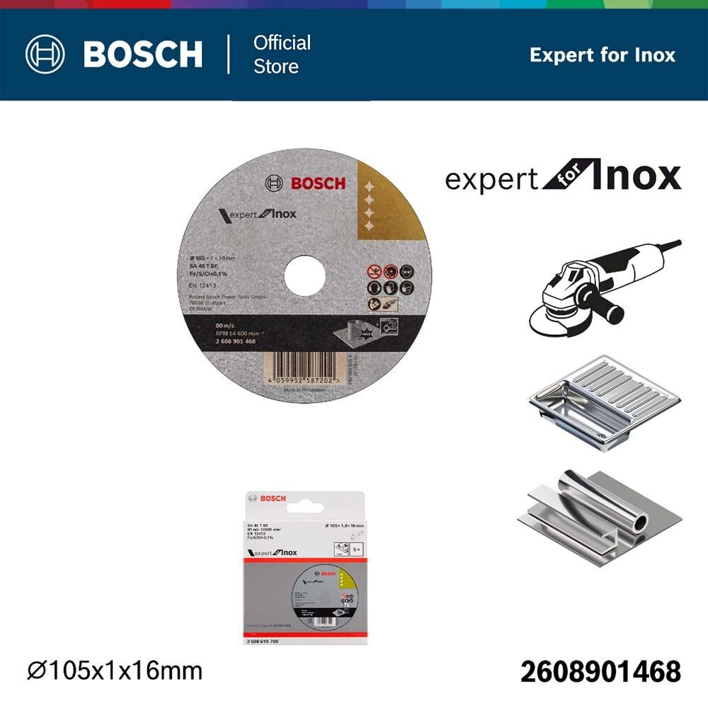 BOSCH ใบตัดสแตนเลส 4 นิ้ว 1.0 มม.
