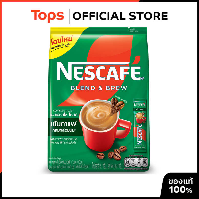 NESCAFE เนสกาแฟเบลนด์แอนด์บรูเอสเปรสโซโรสต์กาแฟปรุงสำเร็จชนิดผง 15.1กรัม แพค 27ซอง [8850127004410]