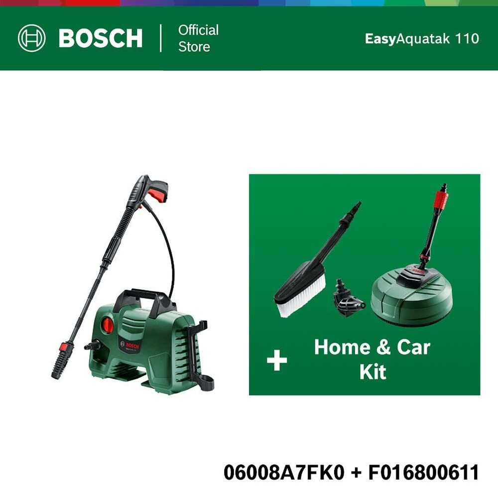 BOSCH เครื่องฉีดน้ำแรงดันสูง 110 บาร์ Easy Aquatak 110 พร้อม Home & Car Kit