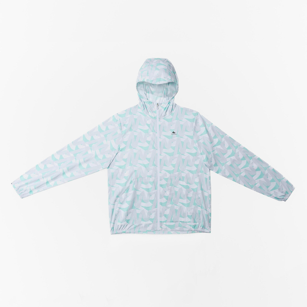 เสื้อแจ็คเก็ตเดินป่ากันยูวีสำหรับเด็กรุ่น Helium MH500 (สีเขียว) - ฟ้า | Junior Hiking HELIUM MH500 