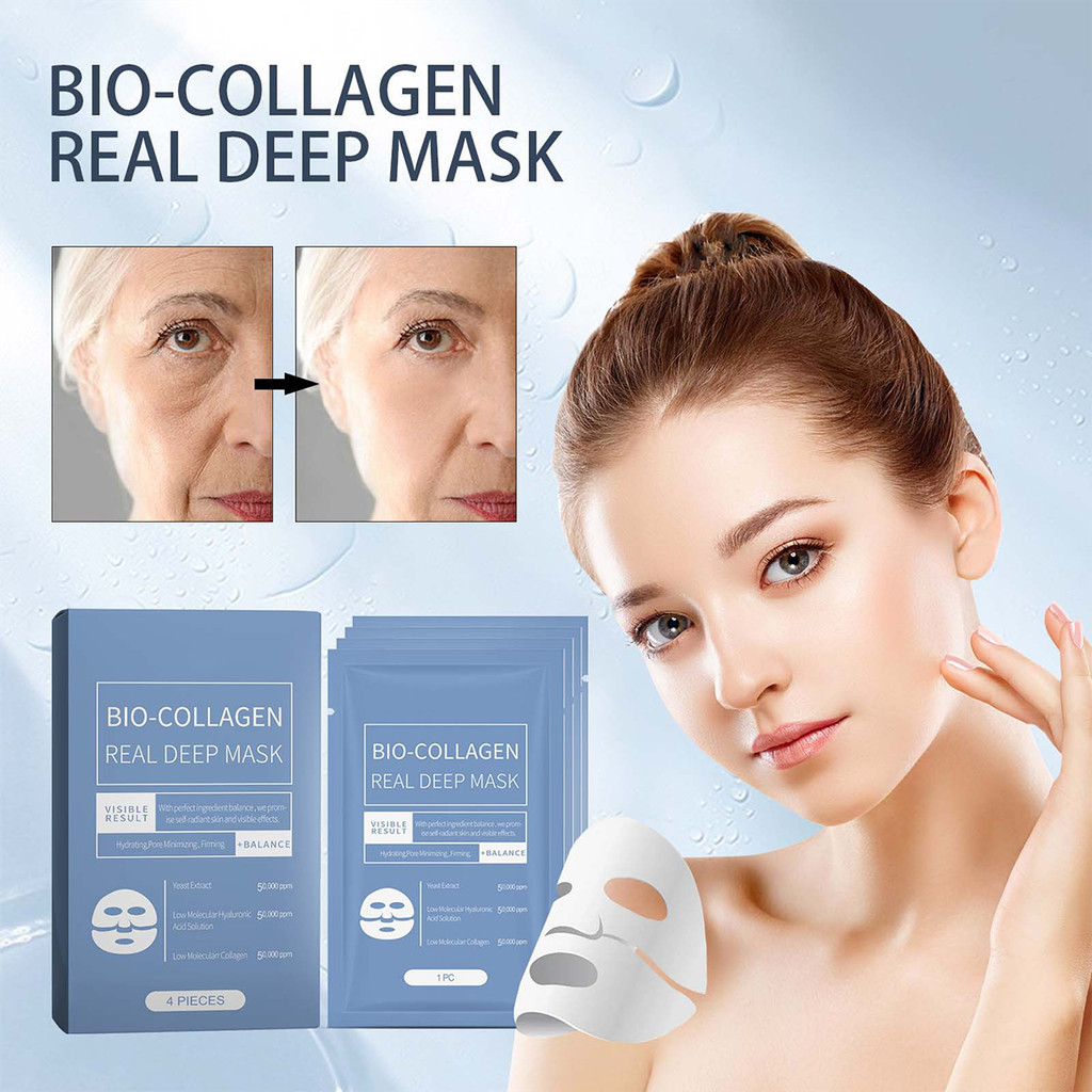 5/10pcs Bio-Collagen มาร์คหน้า ซ่อมแซมอย่างล้ำลึก มาร์ค ให้ความชุ่มชื่นแก่ผิว กระชับรูขุมขน มาร์กหน้