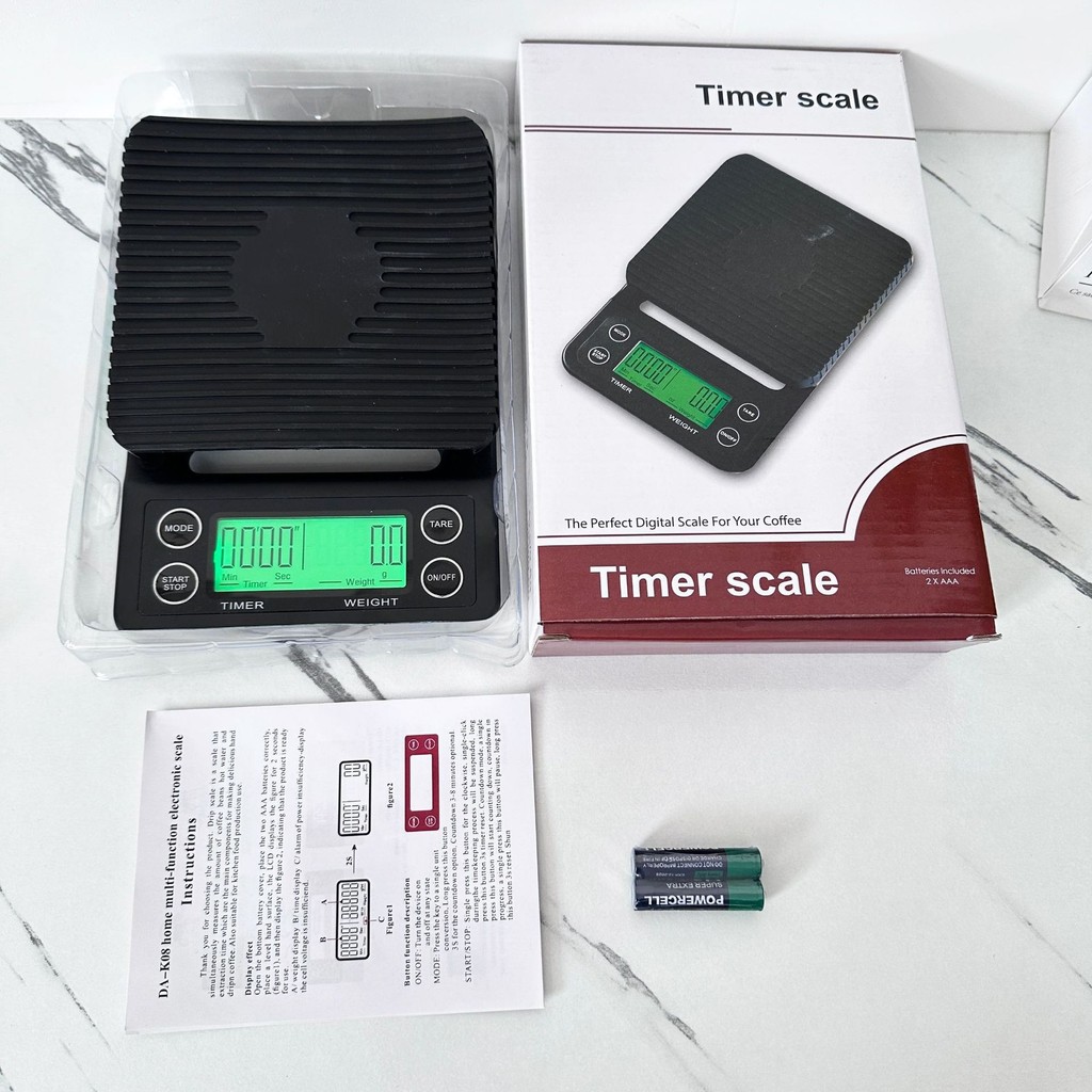 😊 เครื่องชั่งกาแฟดิจิตอล 3กก./0.1ก Coffee Digital Scale UPQM