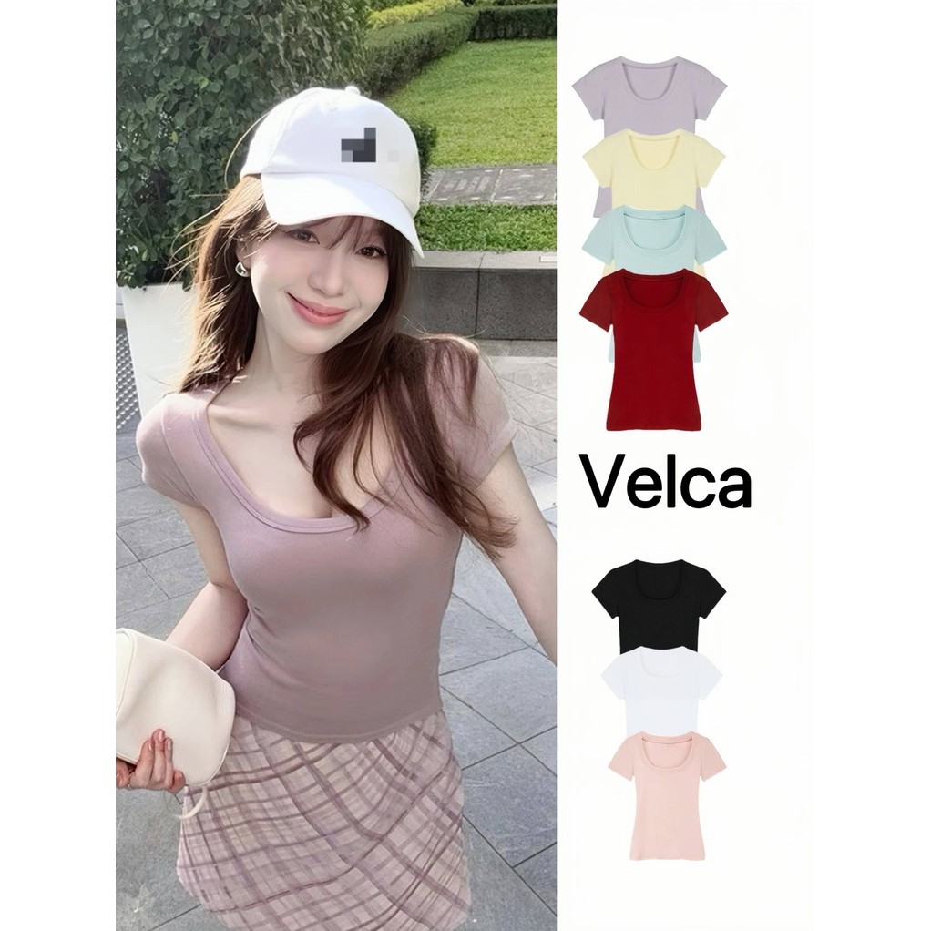 พร้อมส่งจากกทม  เสื้อยืดแขนสั้นผ้าไหมน้ำแข็งผู้หญิง เสื้อยืดสีทึบสไตล์เกาหลีทรงเ