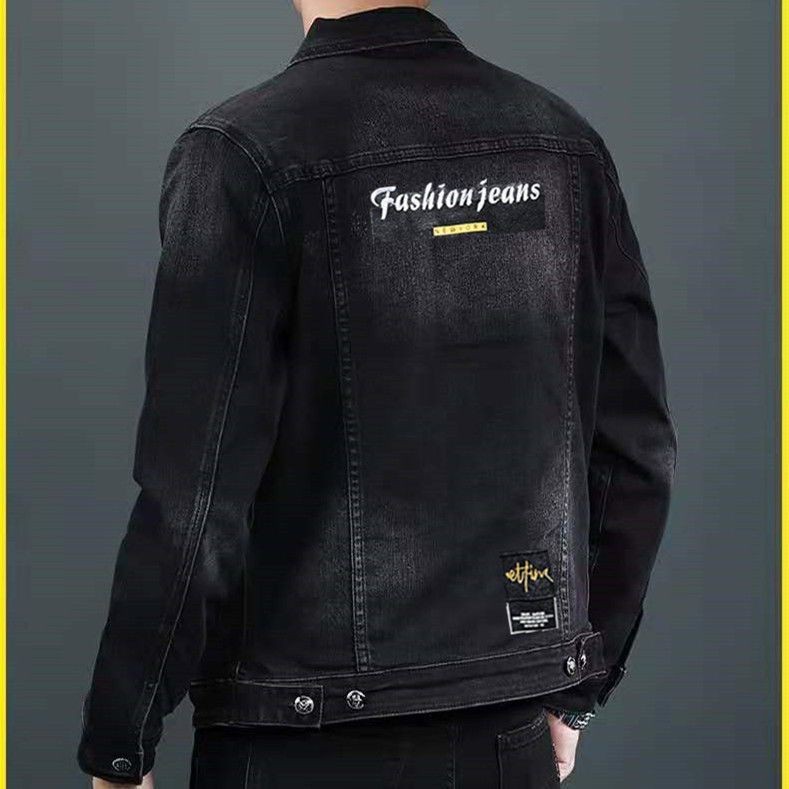 แจ็คเก็ตยีนส์สำหรับผู้ชายฤดูใบไม้ผลิและฤดูใบไม้ร่วง ins แจ็คเก็ตยีนส์ผู้ชายน้ำหนักเบา สไตล์ใหม่ EKSA
