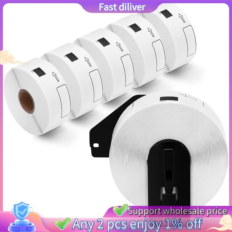 [ในสต็อก]ป้ายที่รองรับ 6 ม้วนสําหรับ -11201 ป้ายที่อยู่มาตรฐาน 29 มม. x 90 มม. สําหรับ QL-800 QL-810