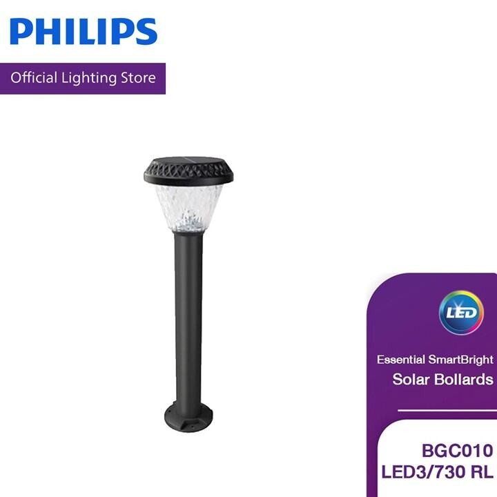 Philips Lighting SmartBright Solar Bollards BGC010 LED3/730 RL โคมไฟทางเดินโซล่า BGC010 ทรงกลม เสาสูง 60cm